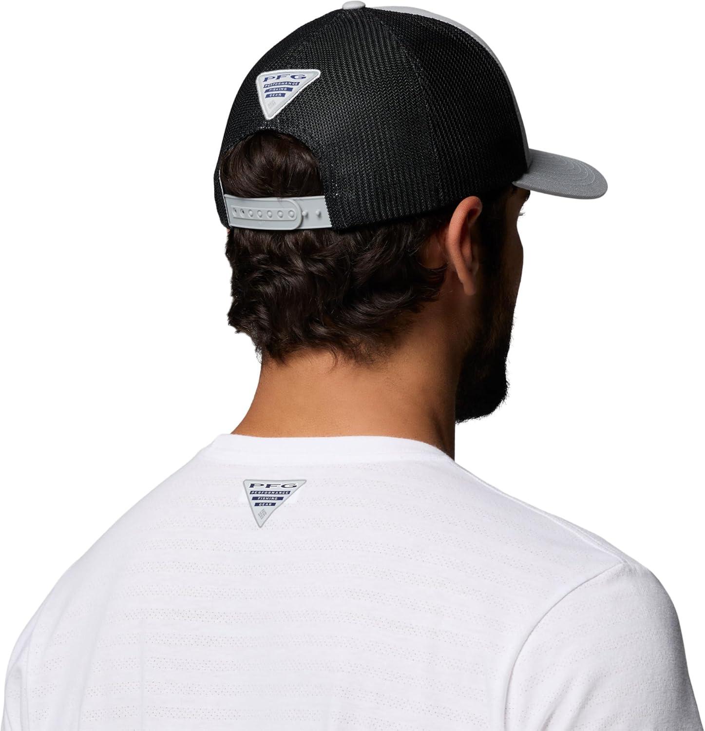 imageColumbia Unisex PFG Mesh 3D Stretch Snap BackCool GreyAmericana Badge