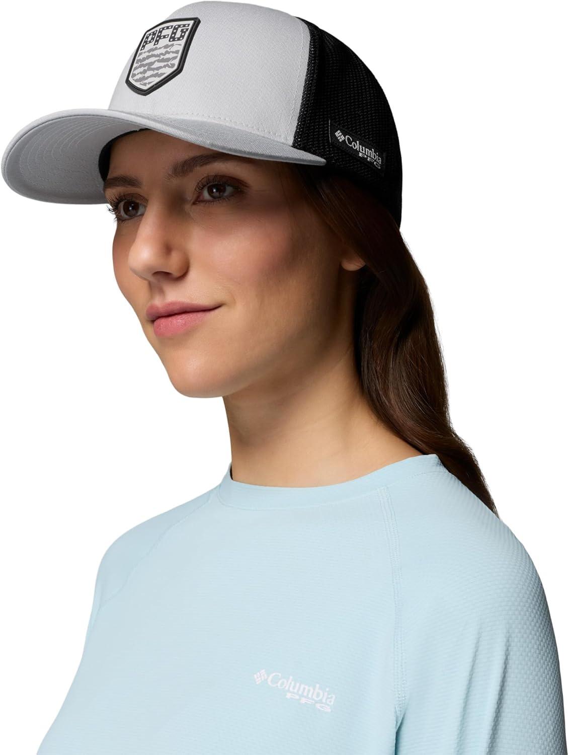 imageColumbia Unisex PFG Mesh 3D Stretch Snap BackCool GreyAmericana Badge