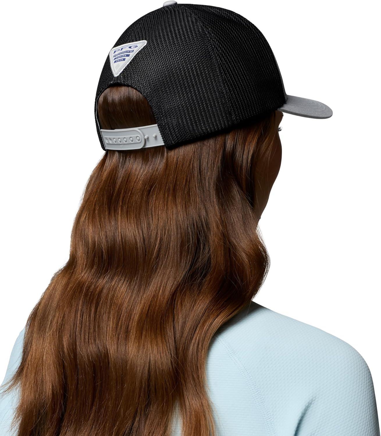 imageColumbia Unisex PFG Mesh 3D Stretch Snap BackCool GreyAmericana Badge