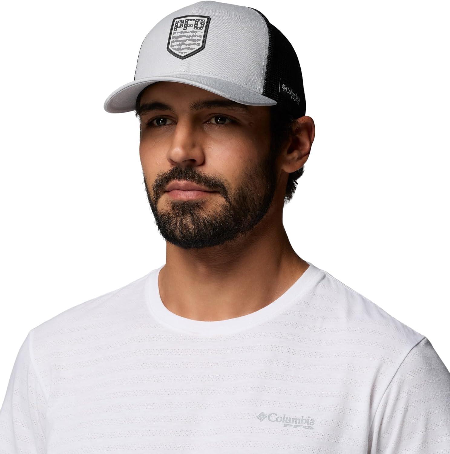 imageColumbia Unisex PFG Mesh 3D Stretch Snap BackCool GreyAmericana Badge