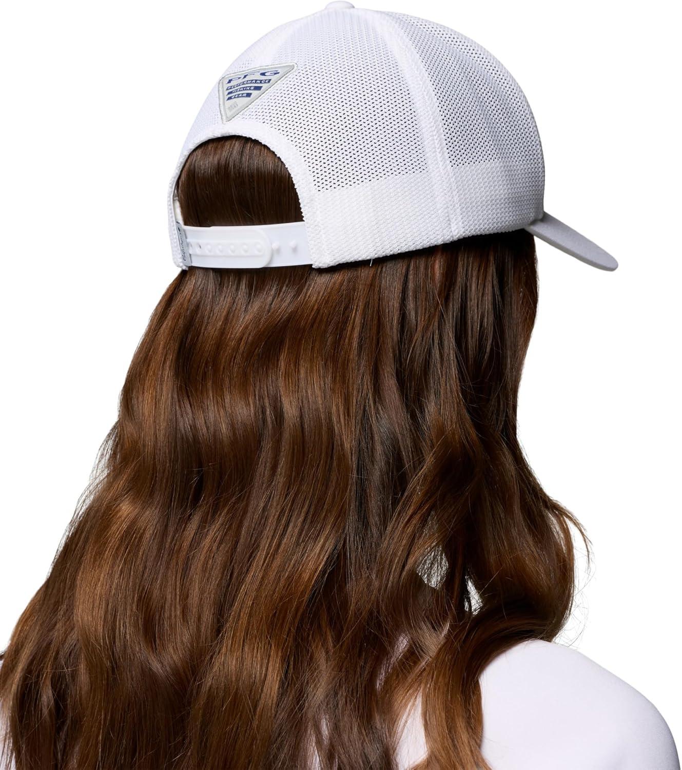 imageColumbia Unisex PFG Mesh 3D Stretch Snap BackWhiteMulti Colored Weld