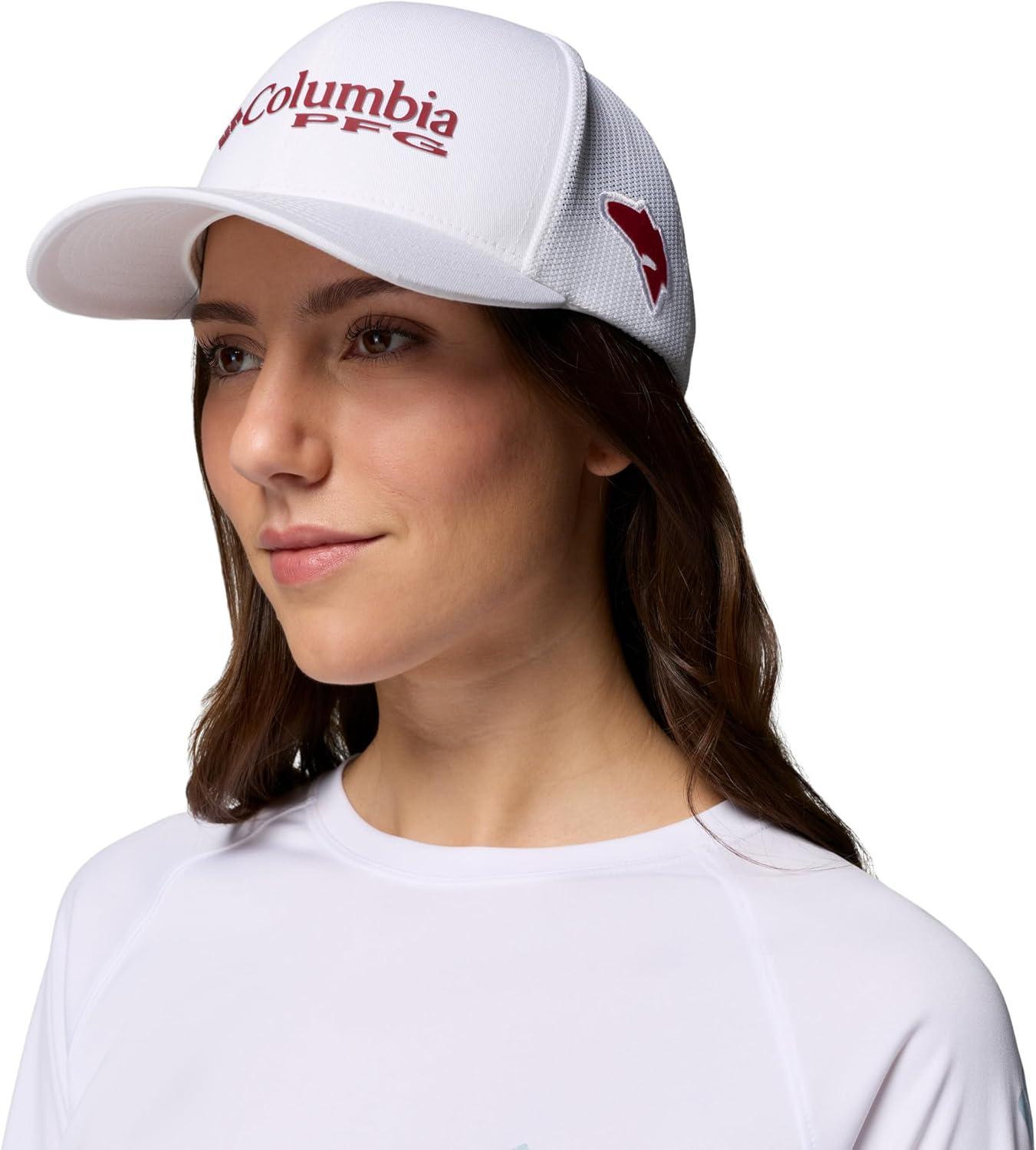 imageColumbia Unisex PFG Mesh 3D Stretch Snap BackWhiteMulti Colored Weld