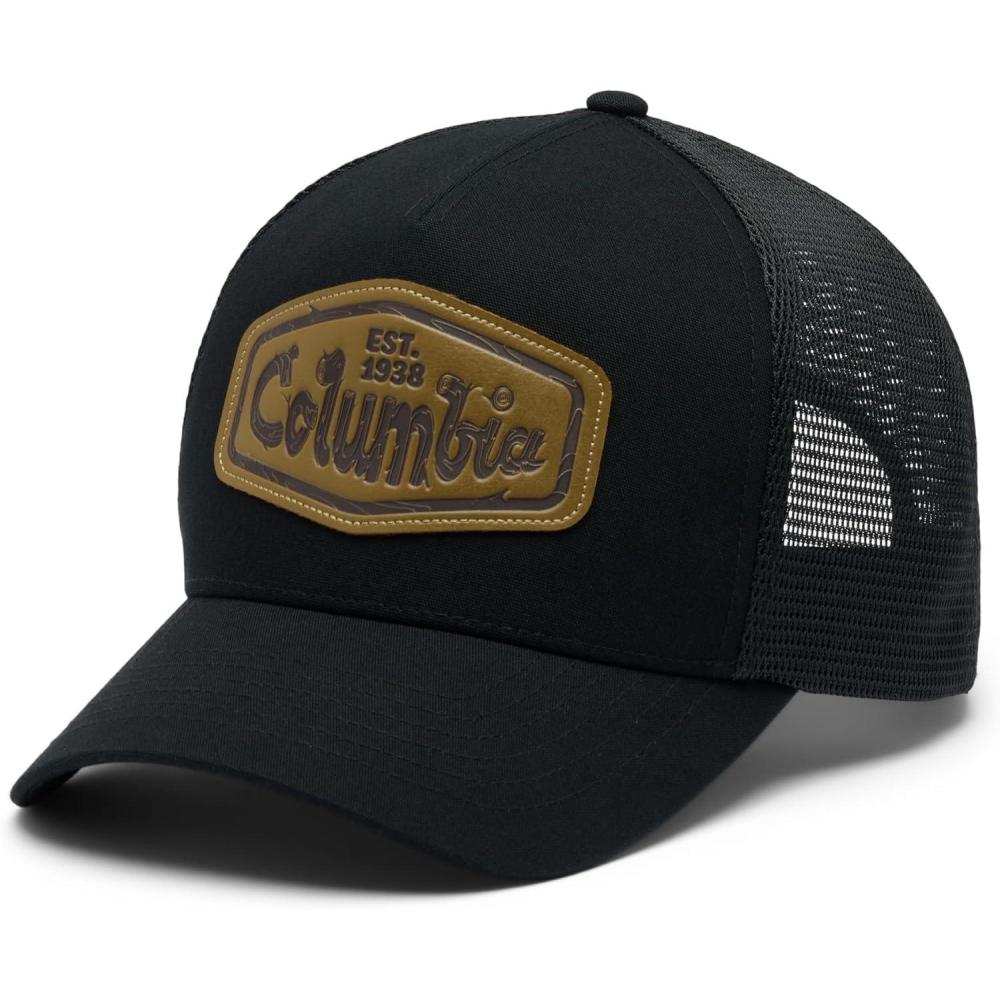imageColumbia Unisex Adult Road Ready Snap BackBlackLeather Logs Graphic