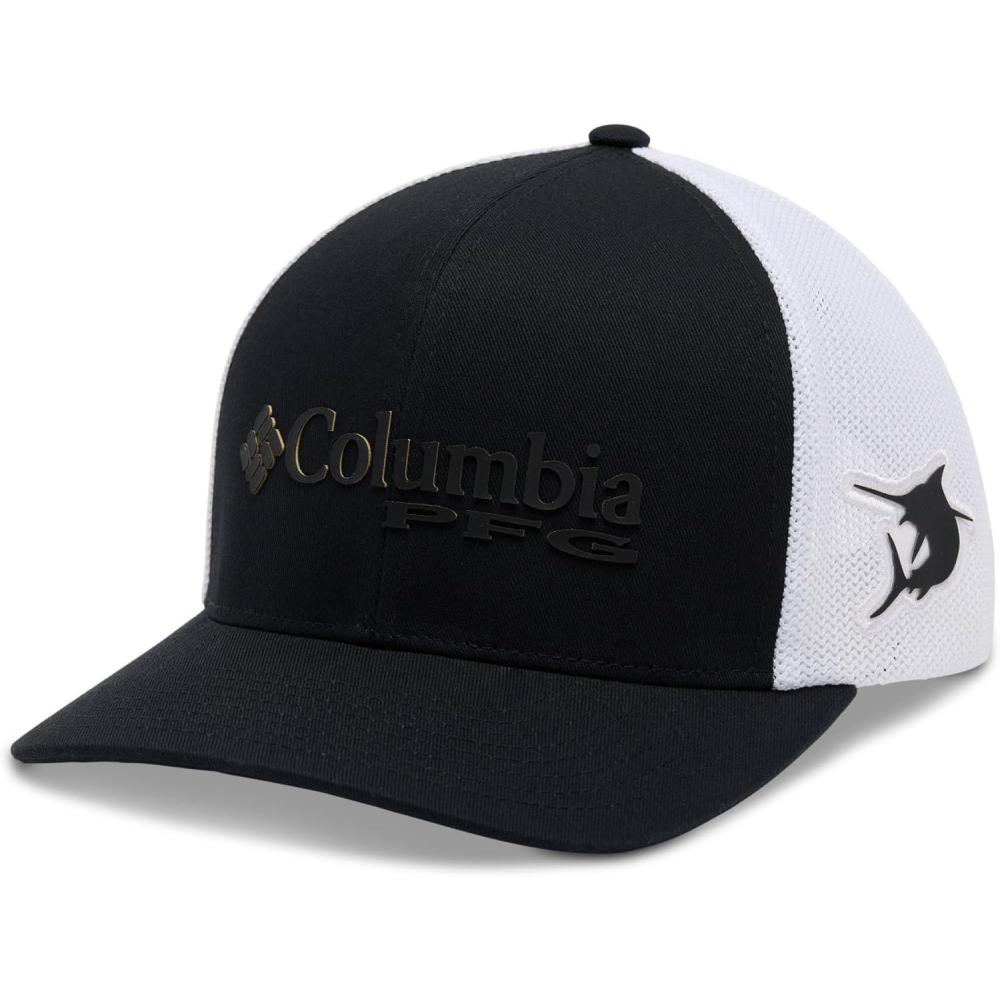 imageColumbia Unisex PFG Mesh 3D Stretch Snap BackBlackMulti Colored Weld