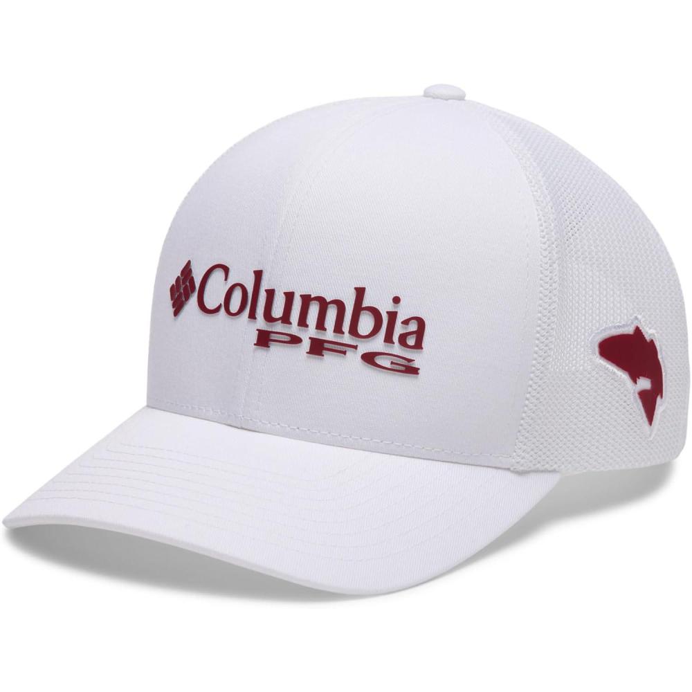 imageColumbia Unisex PFG Mesh 3D Stretch Snap BackWhiteMulti Colored Weld