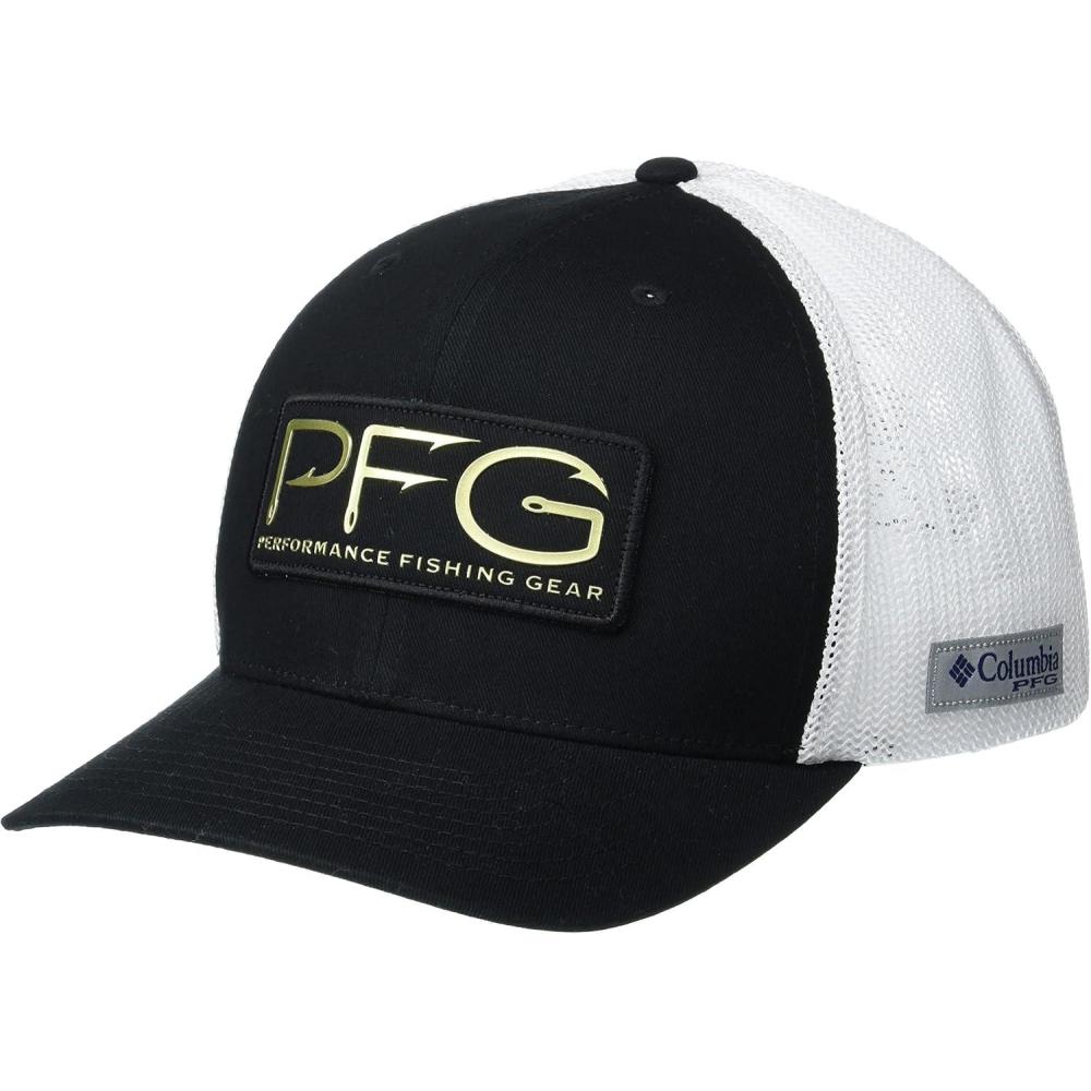 imageColumbia Unisex PFG Mesh Ball Cap XXL Sun Protection One SizeBlack Pfg Hooks Patch