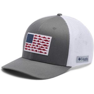 Columbia Unisex PFG Mesh Ball Cap XXL, Sun Protection, One Size(Titanium/White)