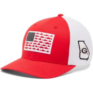 Columbia Unisex PFG Mesh Ball Cap XXL, Sun Protection, One Size(Uga – Bright Red)