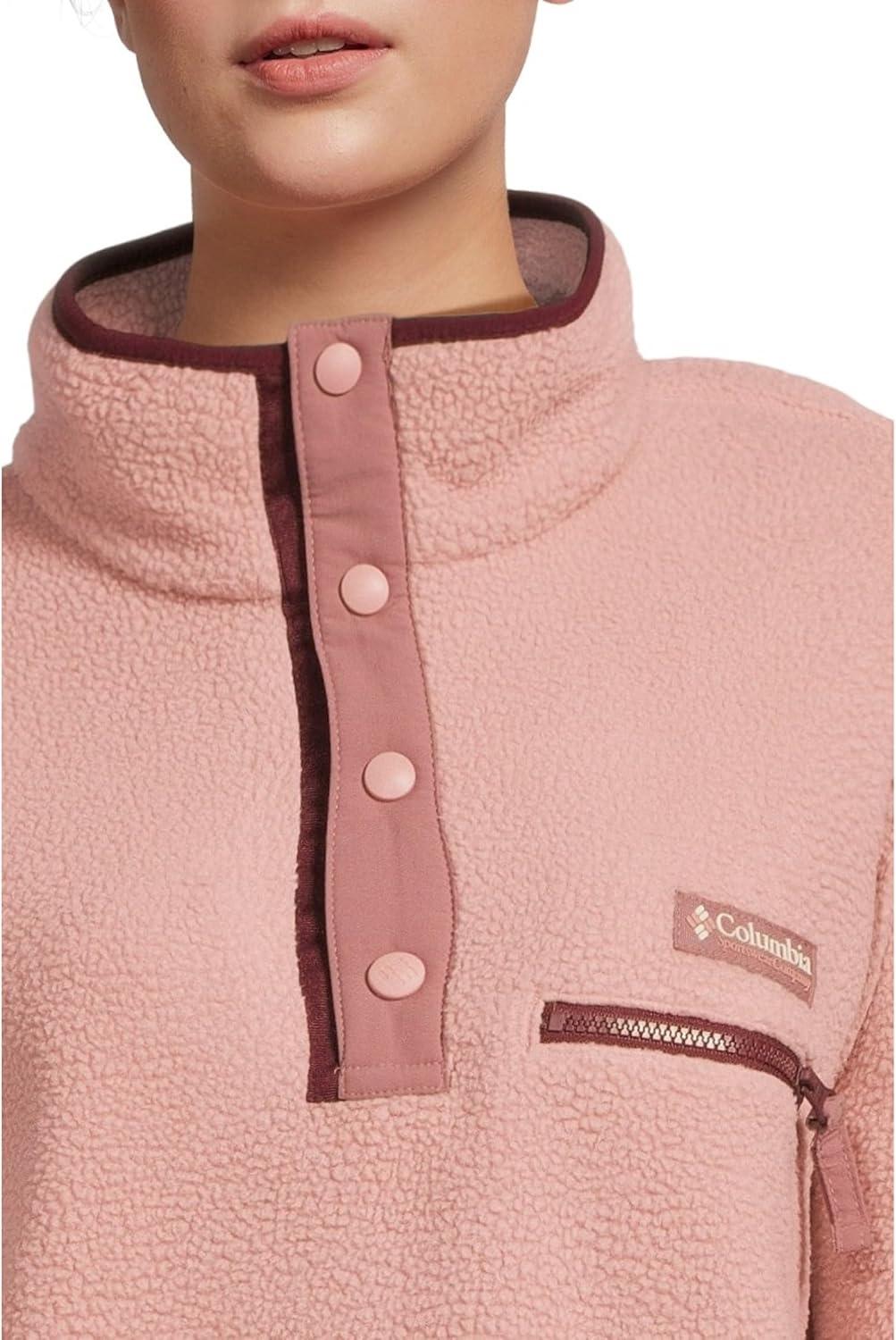 imageColumbia womens Helvetia Ii Cropped Half Snap FleeceEraser PinkFigRich Wine