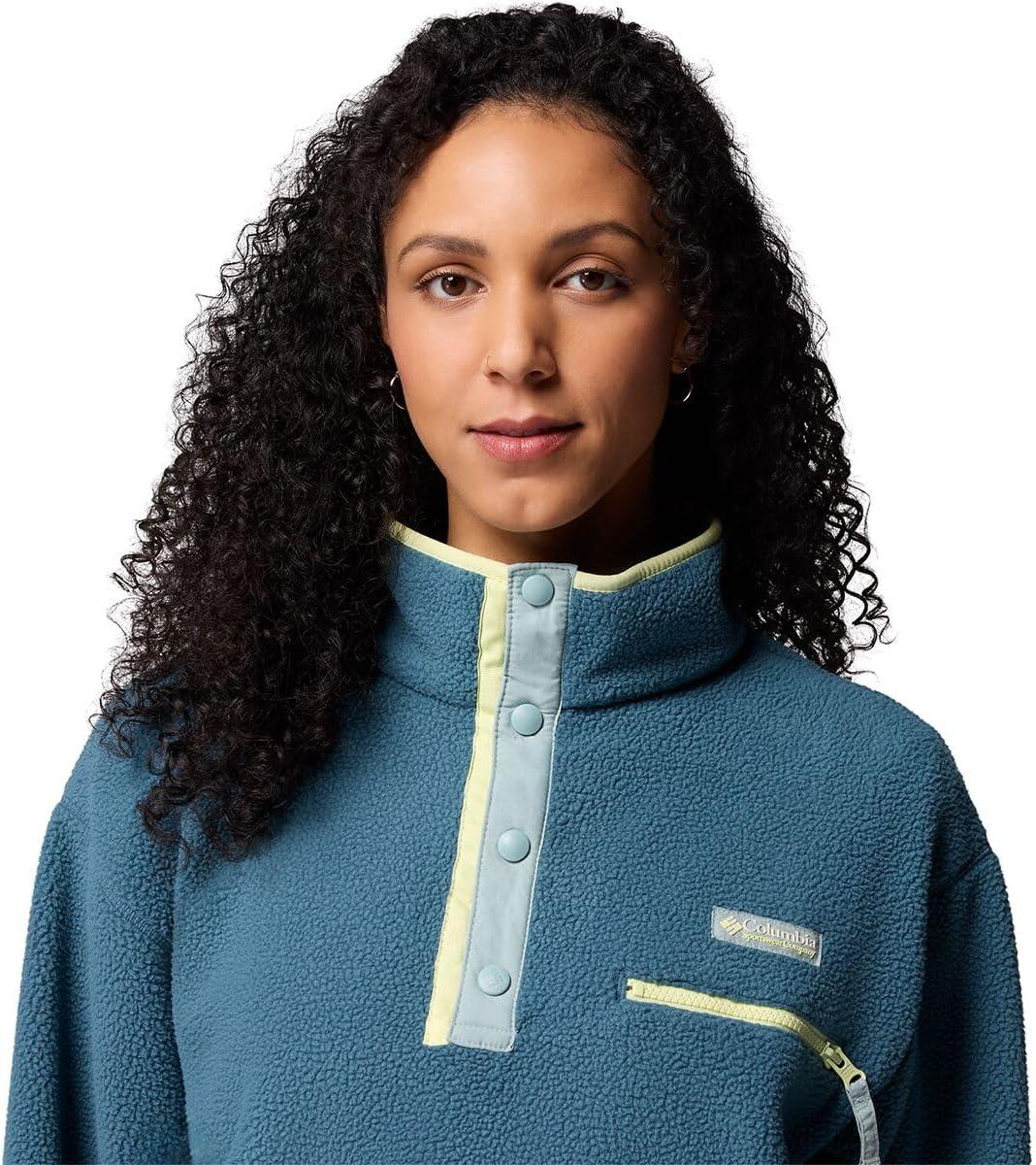 imageColumbia womens Helvetia Ii Cropped Half Snap FleeceEverblueCrushed BlueCitron Haze