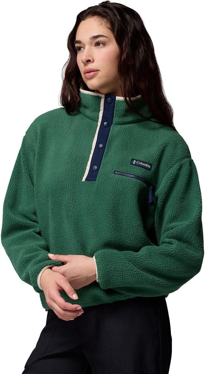 imageColumbia womens Helvetia Ii Cropped Half Snap FleeceRain ForestCollegiate NavyDark Stone
