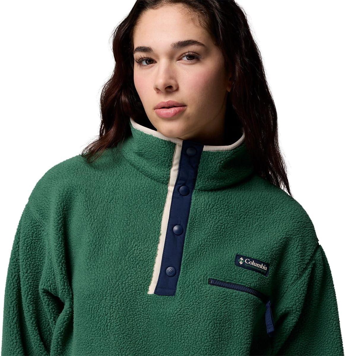 imageColumbia womens Helvetia Ii Cropped Half Snap FleeceRain ForestCollegiate NavyDark Stone