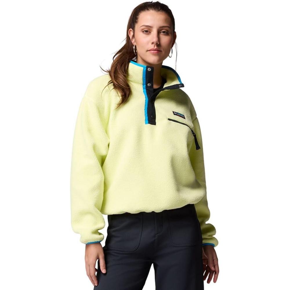 imageColumbia womens Helvetia Ii Cropped Half Snap FleeceCitron HazeBlackCompass Blue