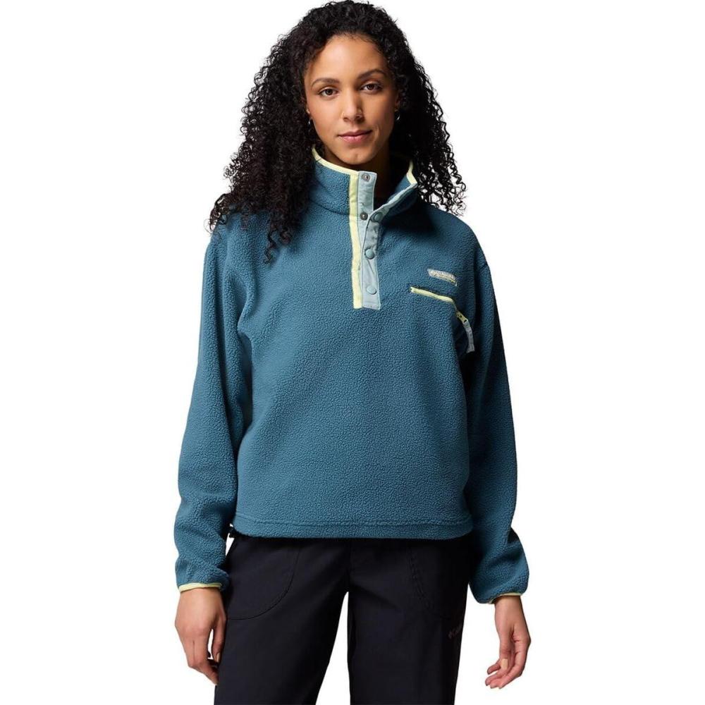 imageColumbia womens Helvetia Ii Cropped Half Snap FleeceEverblueCrushed BlueCitron Haze