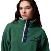 Columbia womens Helvetia Ii Cropped Half Snap Fleece(Rain Forest/Collegiate Navy/Dark Stone)