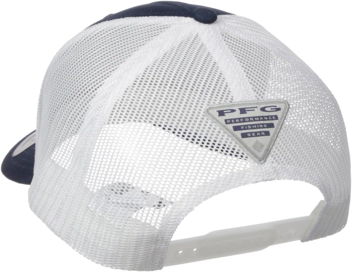 imageColumbia Unisex Adult PFG Logo Mesh Ball CapCollegiate Navy Gingham Fish