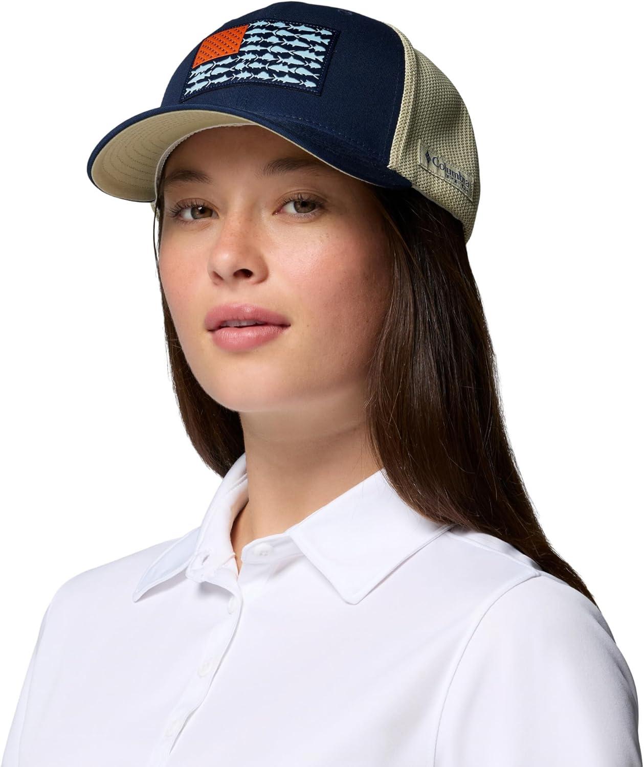 imageColumbia Unisex Adult PFG Logo Mesh Ball CapCollegiate NavyFish Flag
