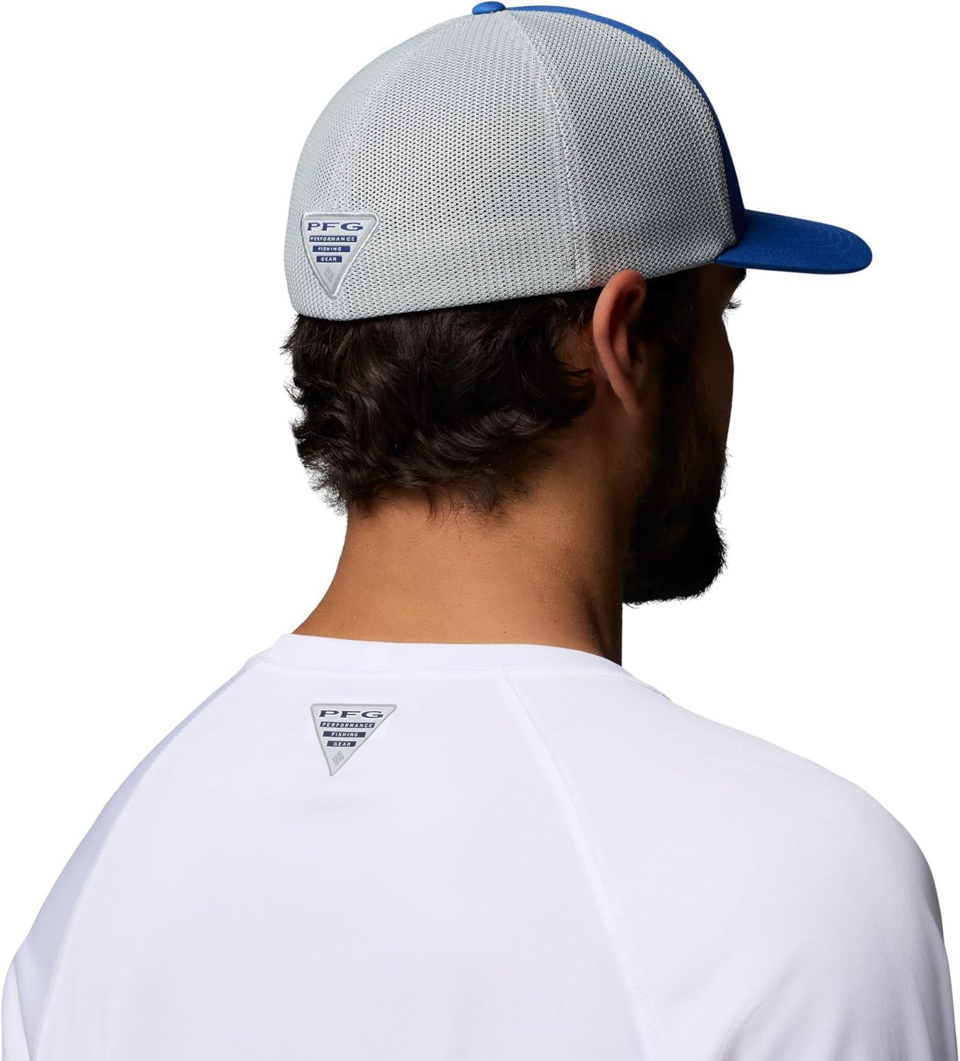 imageColumbia Unisex Adult PFG Logo Mesh Ball CapVivid BlueFish Flag
