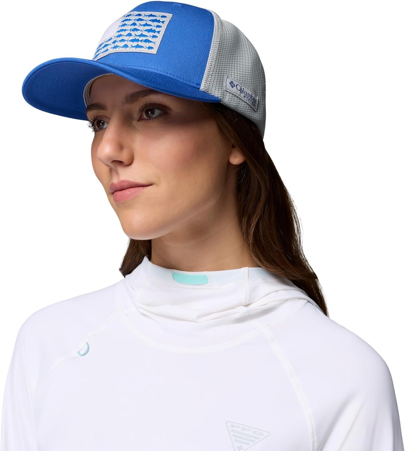 imageColumbia Unisex Adult PFG Logo Mesh Ball CapVivid BlueFish Flag