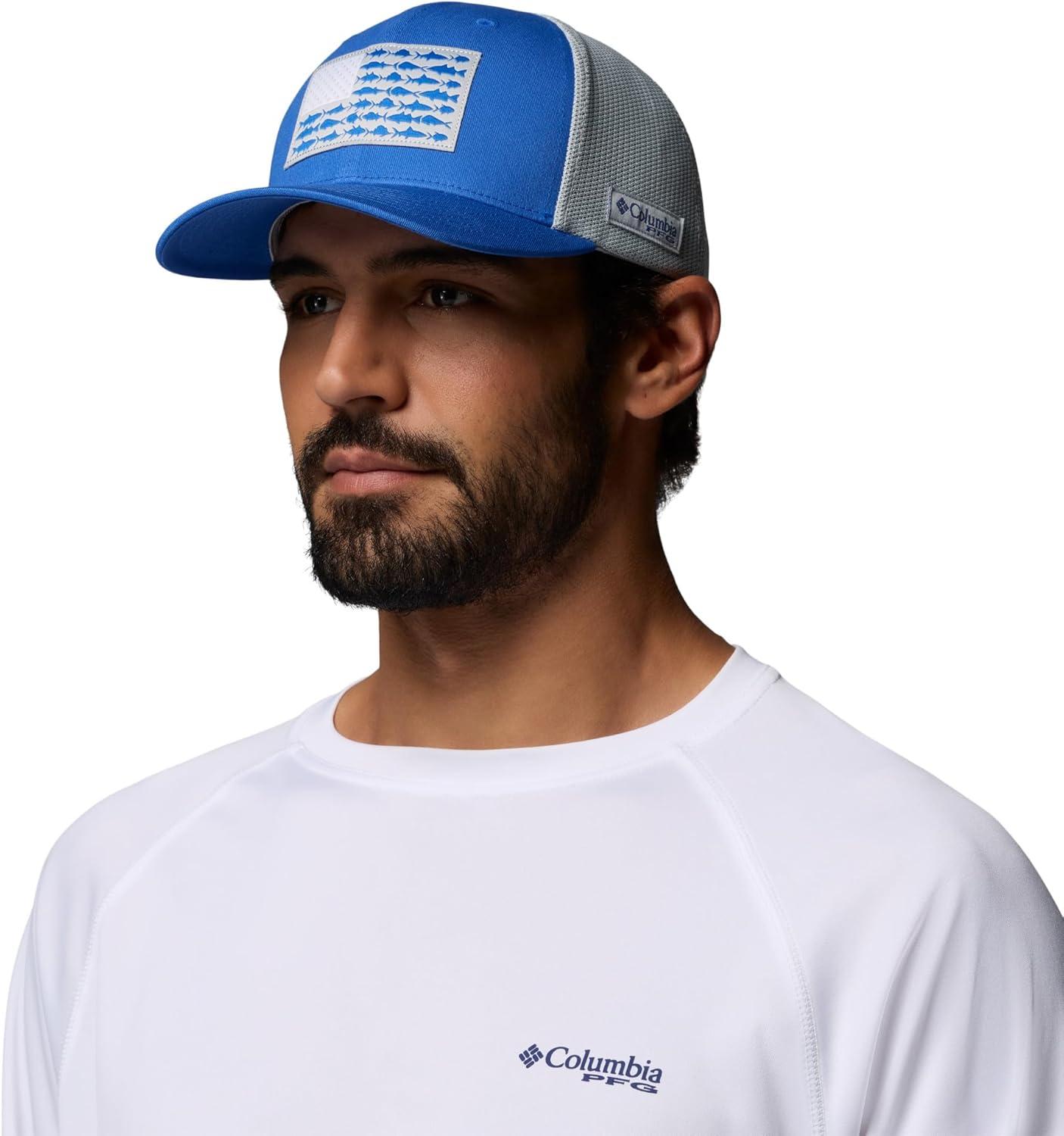imageColumbia Unisex Adult PFG Logo Mesh Ball CapVivid BlueFish Flag