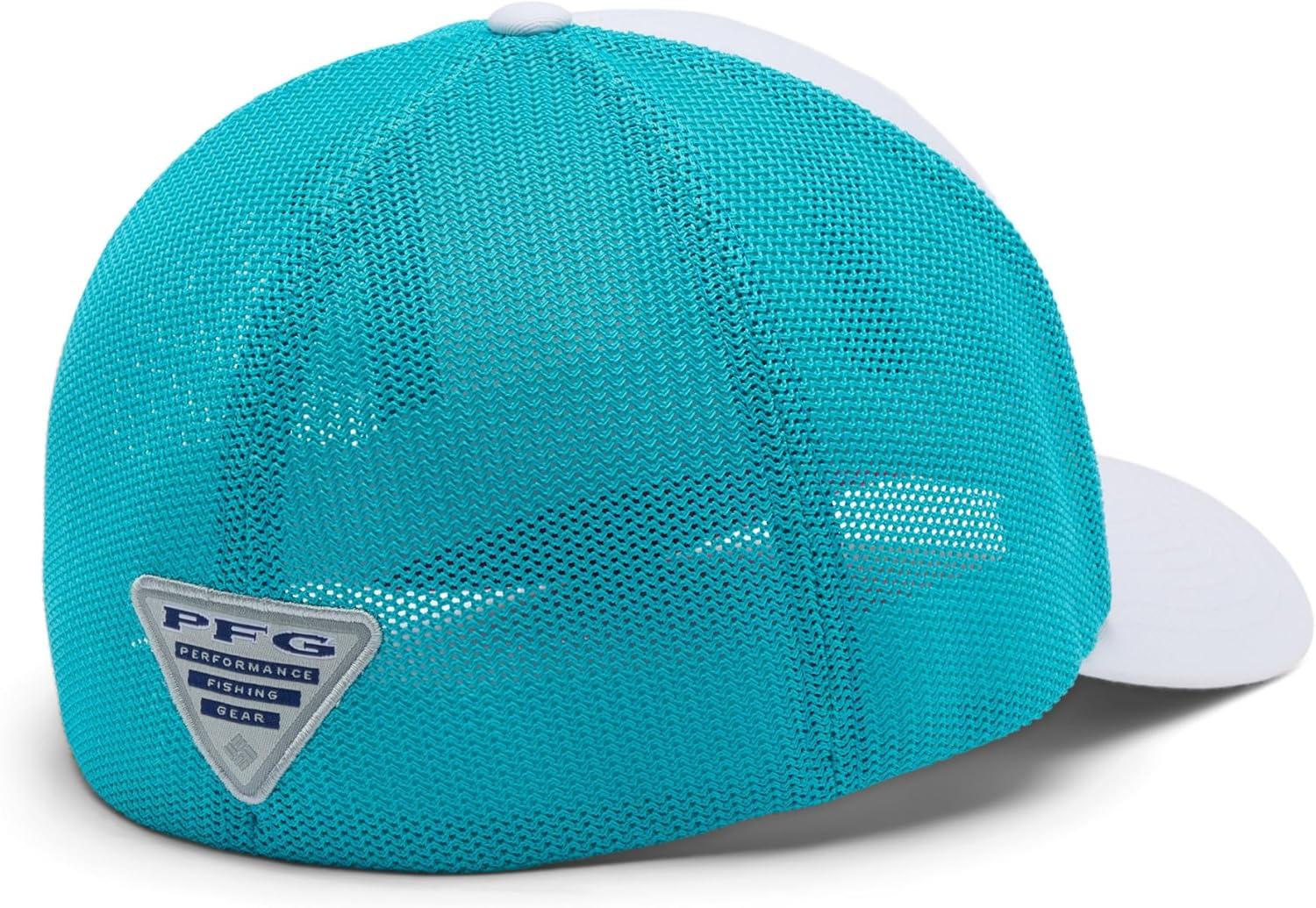 imageColumbia Unisex Adult PFG Logo Mesh Ball CapWhiteGuava PinkFish Flag
