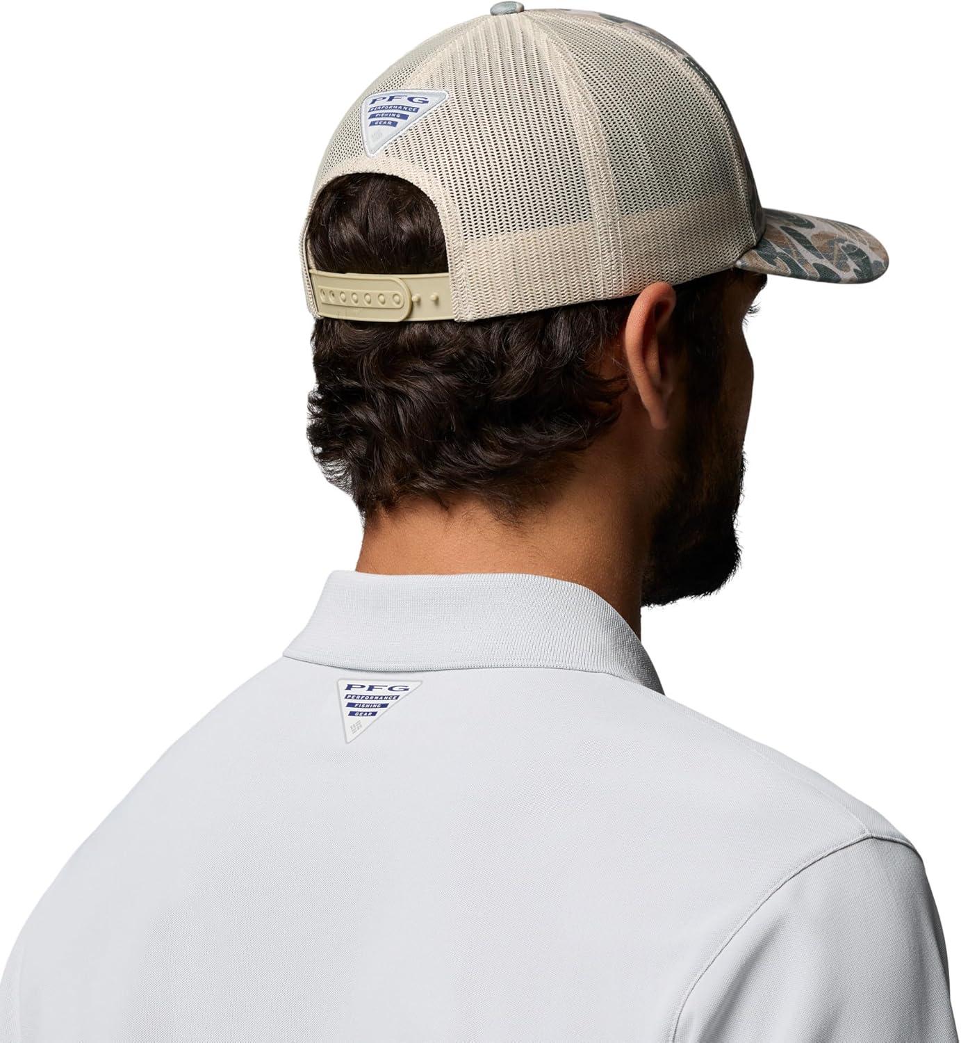 imageColumbia Unisex PFG Camo Snap BackFossil DeltawoodsFish Flag