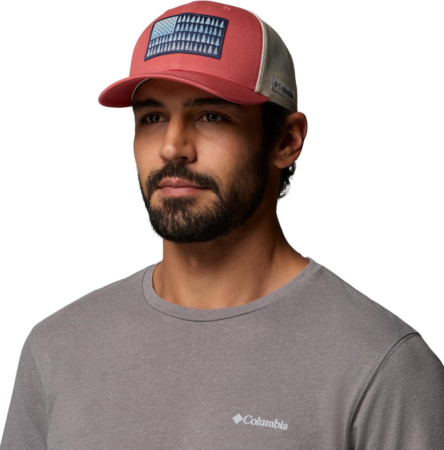 imageColumbia Unisex Tree Flag Mesh Snap BackWashed Red