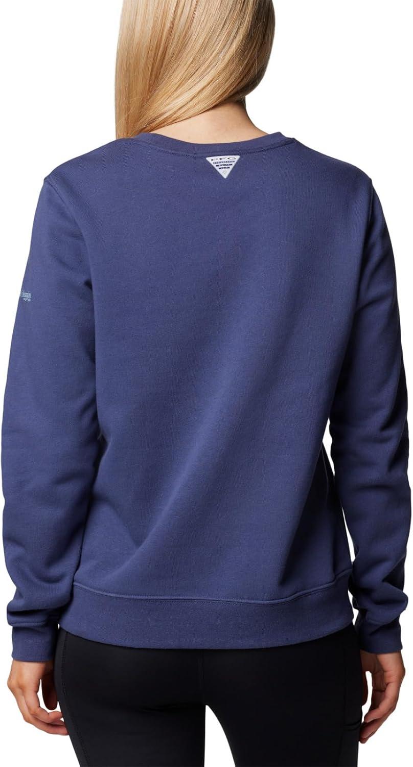 imageColumbia Womens Pfg Graphic Sweatshirt CrewNocturnalCrushed Blue Rookery Palms Lc