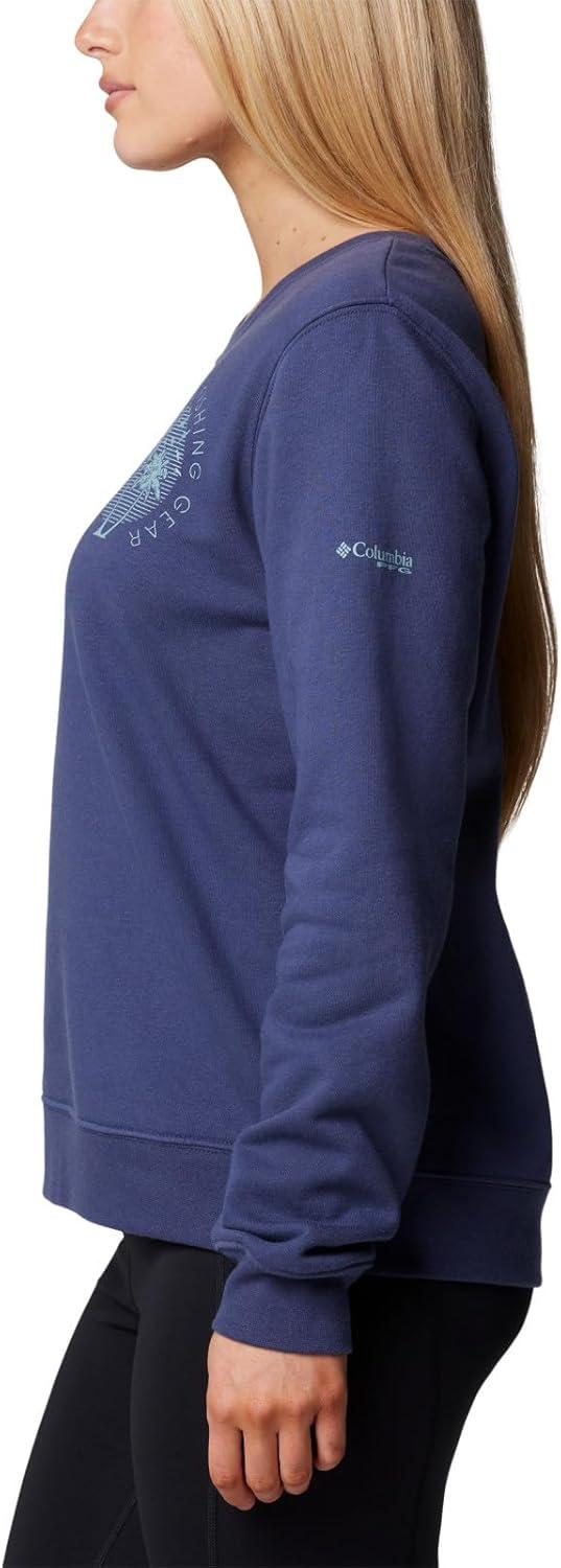 imageColumbia Womens Pfg Graphic Sweatshirt CrewNocturnalCrushed Blue Rookery Palms Lc