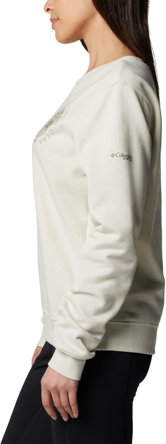 imageColumbia Womens Pfg Graphic Sweatshirt CrewStoneCypress Rookery Palms Lc