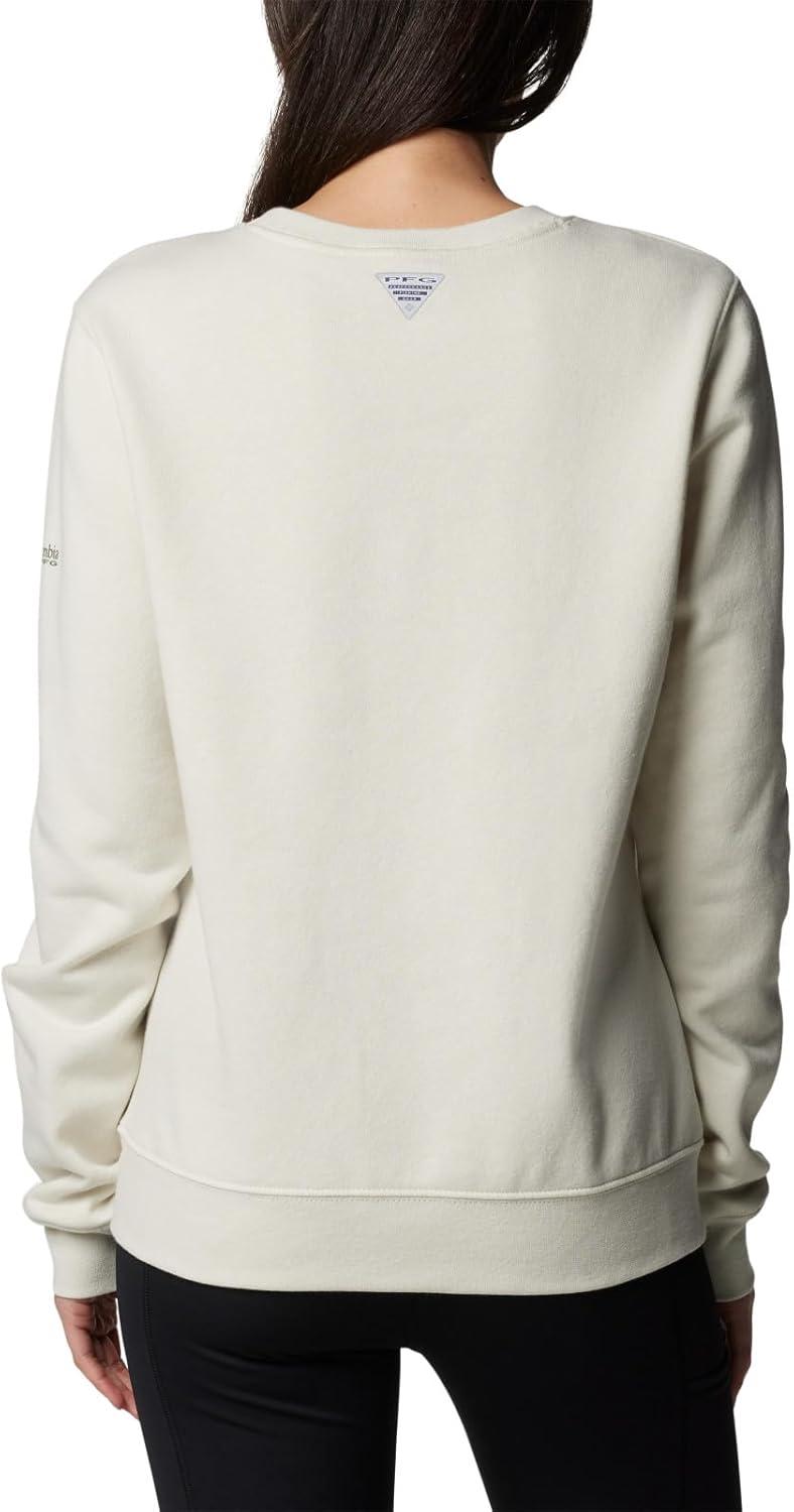 imageColumbia Womens Pfg Graphic Sweatshirt CrewStoneCypress Rookery Palms Lc