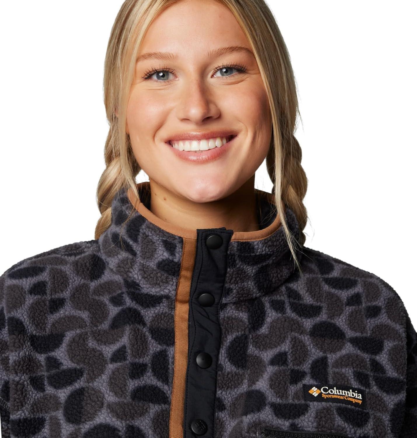 imageColumbia womens Helvetia Ii Printed Cropped Half SnapBlack Retroscape