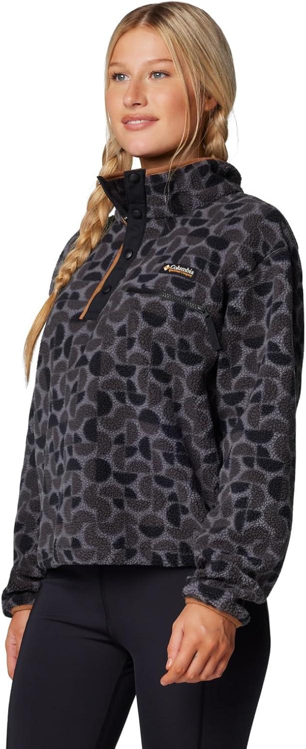 imageColumbia womens Helvetia Ii Printed Cropped Half SnapBlack Retroscape