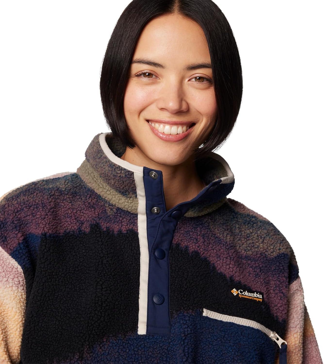 imageColumbia womens Helvetia Ii Printed Cropped Half SnapCollegiate Navy Dolomites