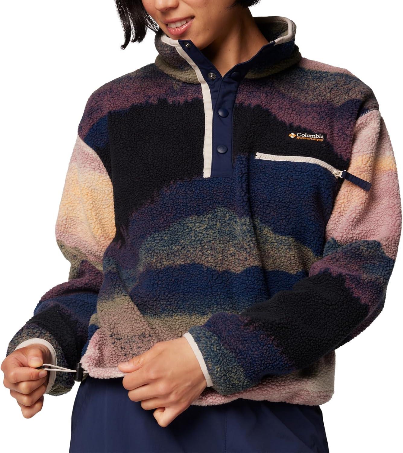 imageColumbia womens Helvetia Ii Printed Cropped Half SnapCollegiate Navy Dolomites