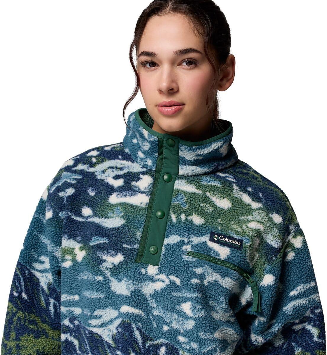 imageColumbia womens Helvetia Ii Printed Cropped Half SnapEverblue SistersRain Forest