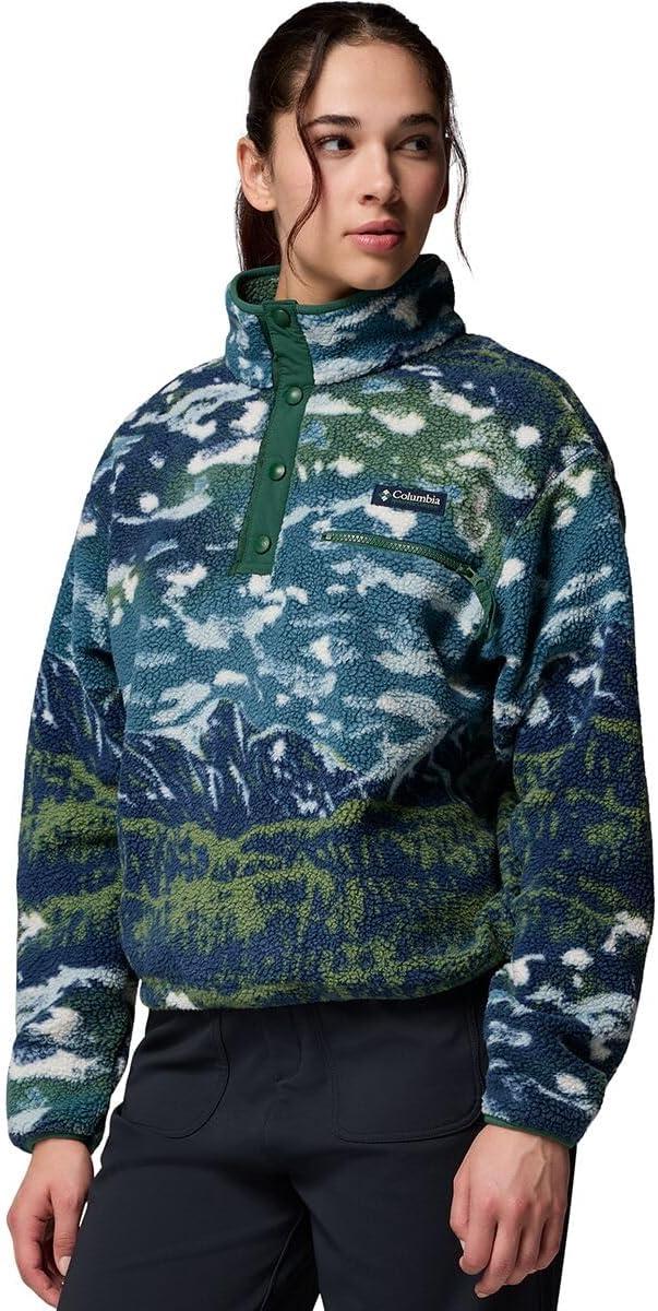 imageColumbia womens Helvetia Ii Printed Cropped Half SnapEverblue SistersRain Forest