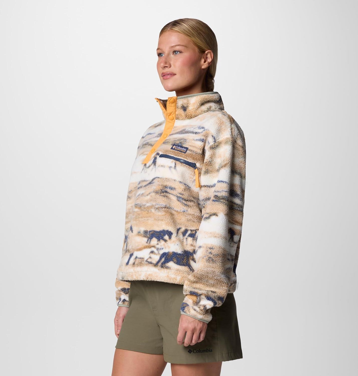 imageColumbia womens Helvetia Ii Printed Cropped Half SnapLemon Wash Roaming