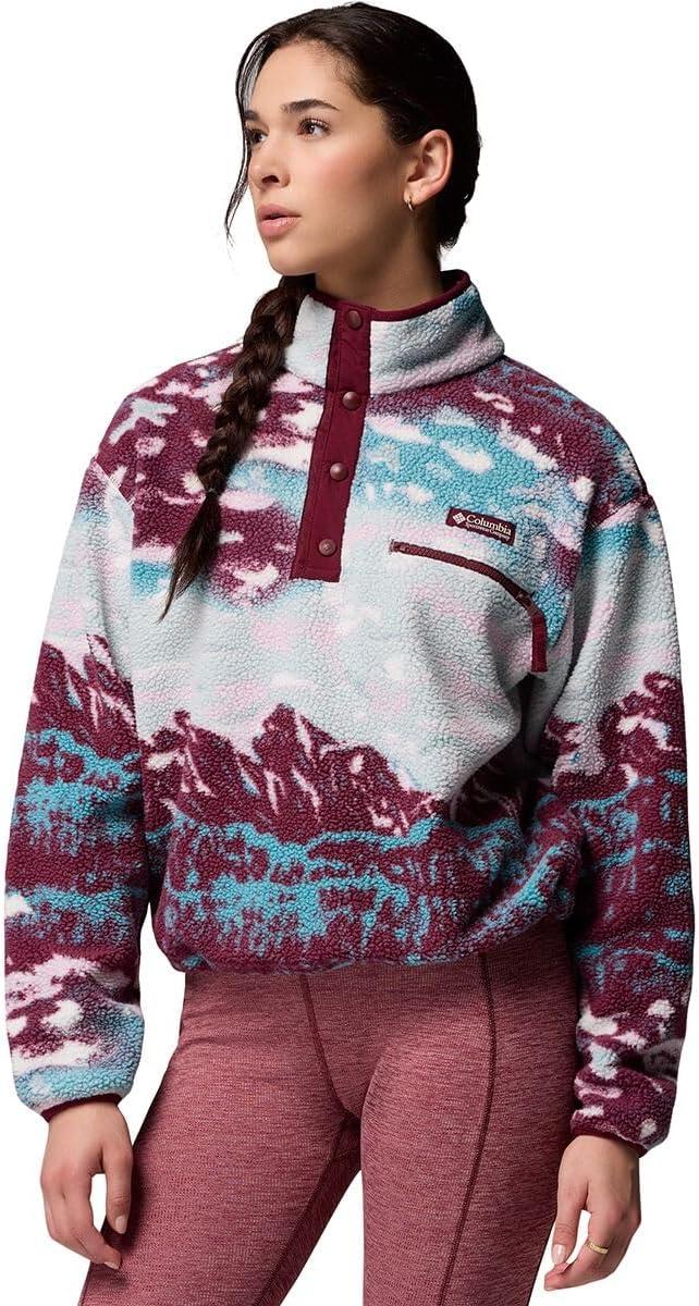 imageColumbia womens Helvetia Ii Printed Cropped Half SnapRich Wine SistersRich Wine