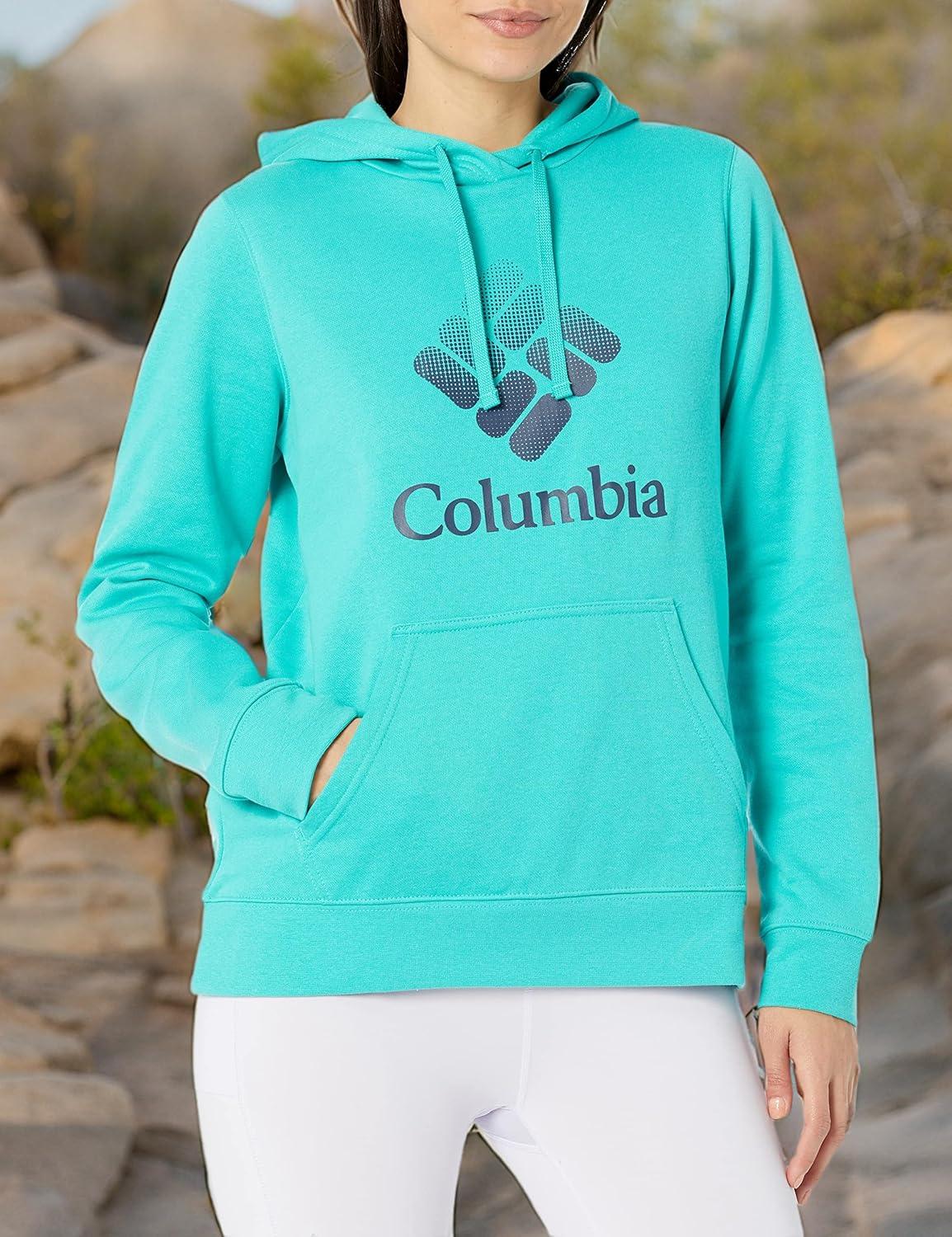 imageColumbia womens Trek Graphic Treatment HoodieBright AquaNocturnal Csc Stacked Logo