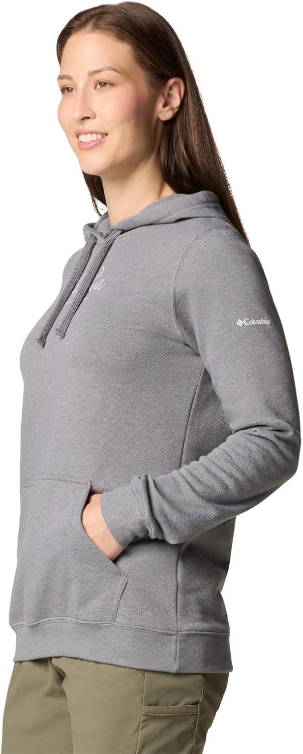 imageColumbia womens Trek Graphic Treatment HoodieCity Grey HeatherCasual Script