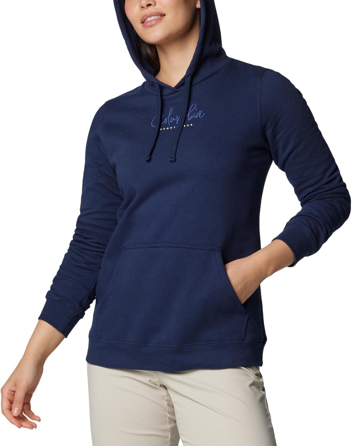 imageColumbia womens Trek Graphic Treatment HoodieCollegiate NavyCasual Script