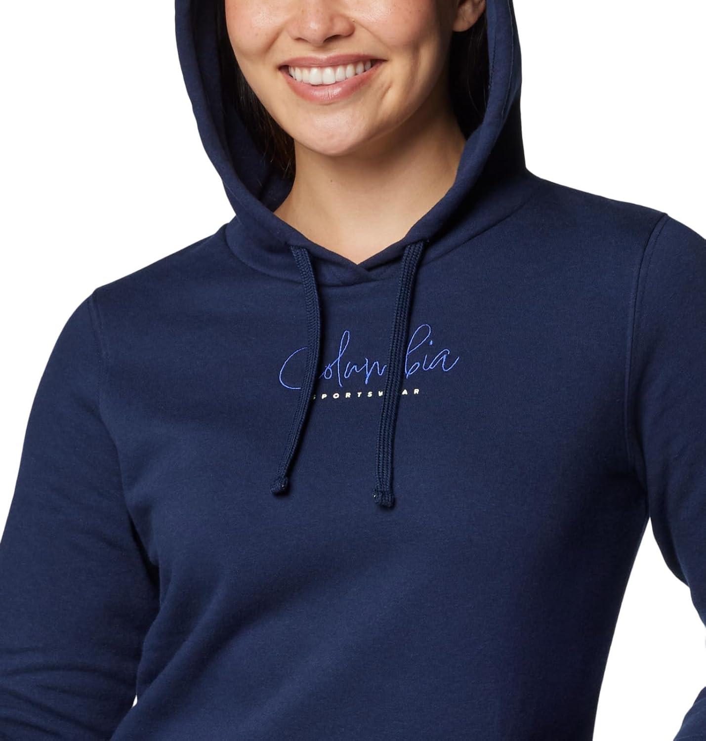 imageColumbia womens Trek Graphic Treatment HoodieCollegiate NavyCasual Script