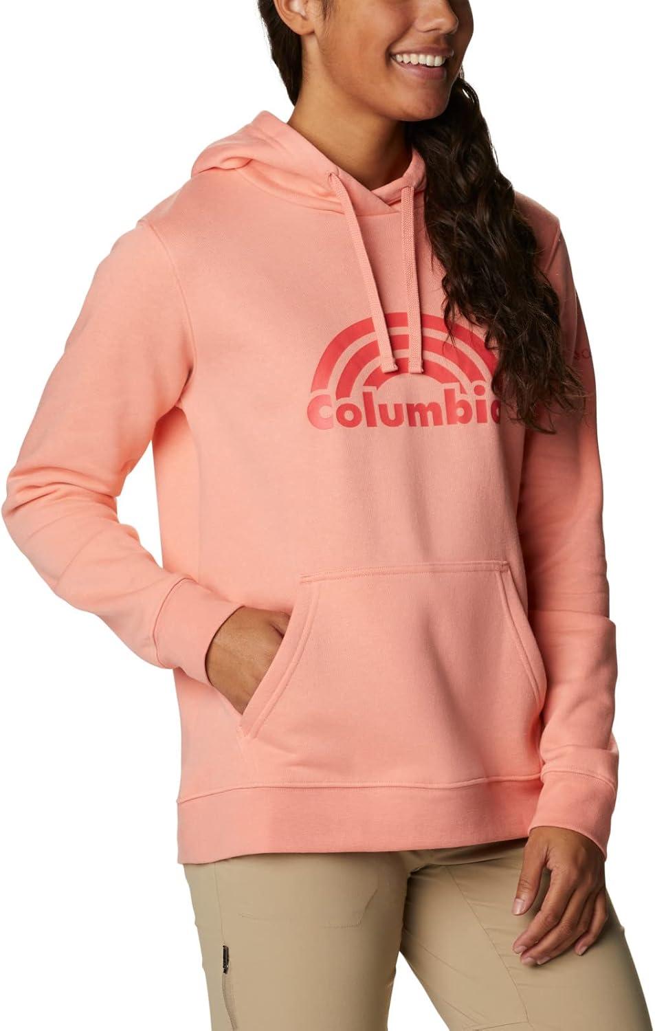 imageColumbia womens Trek Graphic Treatment HoodieCoral ReefRainbow