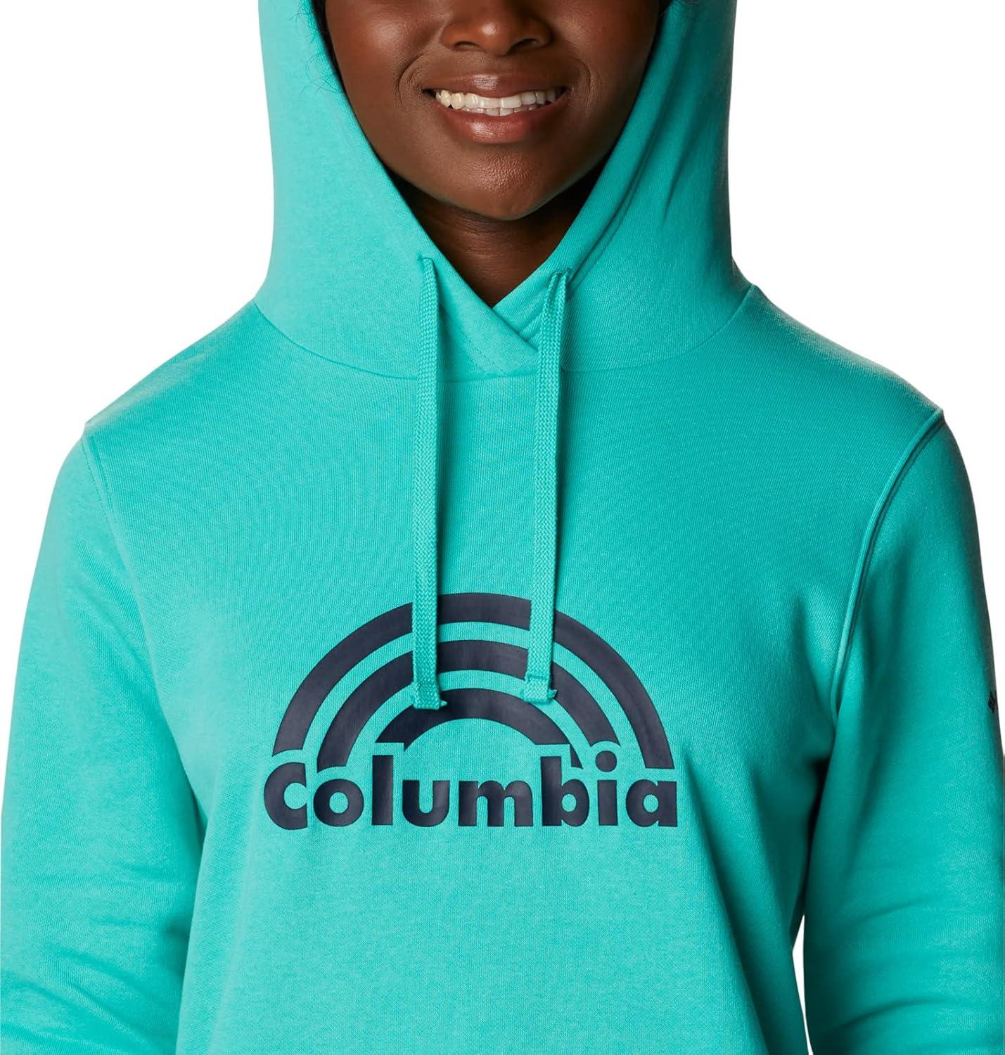 imageColumbia womens Trek Graphic Treatment HoodieElectric TurquoiseRainbow