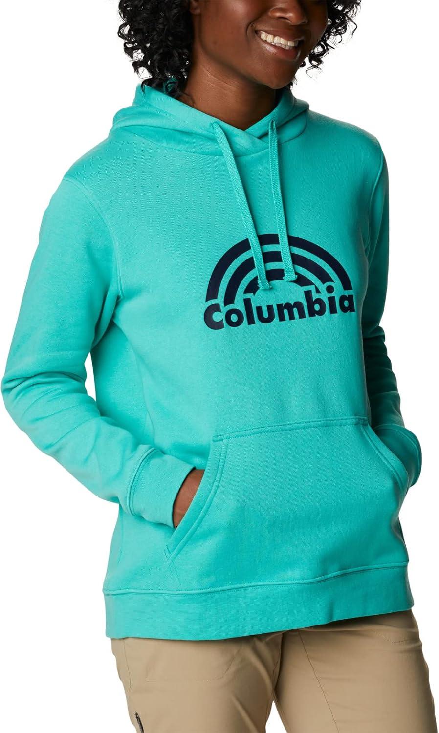 imageColumbia womens Trek Graphic Treatment HoodieElectric TurquoiseRainbow