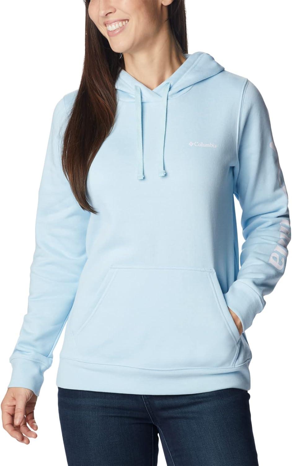 imageColumbia womens Trek Graphic Treatment HoodieSpring BlueWhite Logo