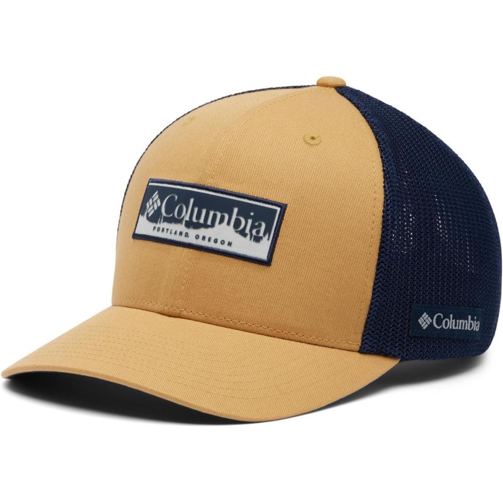 imageColumbia Mens Colm Mesh Ball CapLight CamelCollegiate NavySilicone
