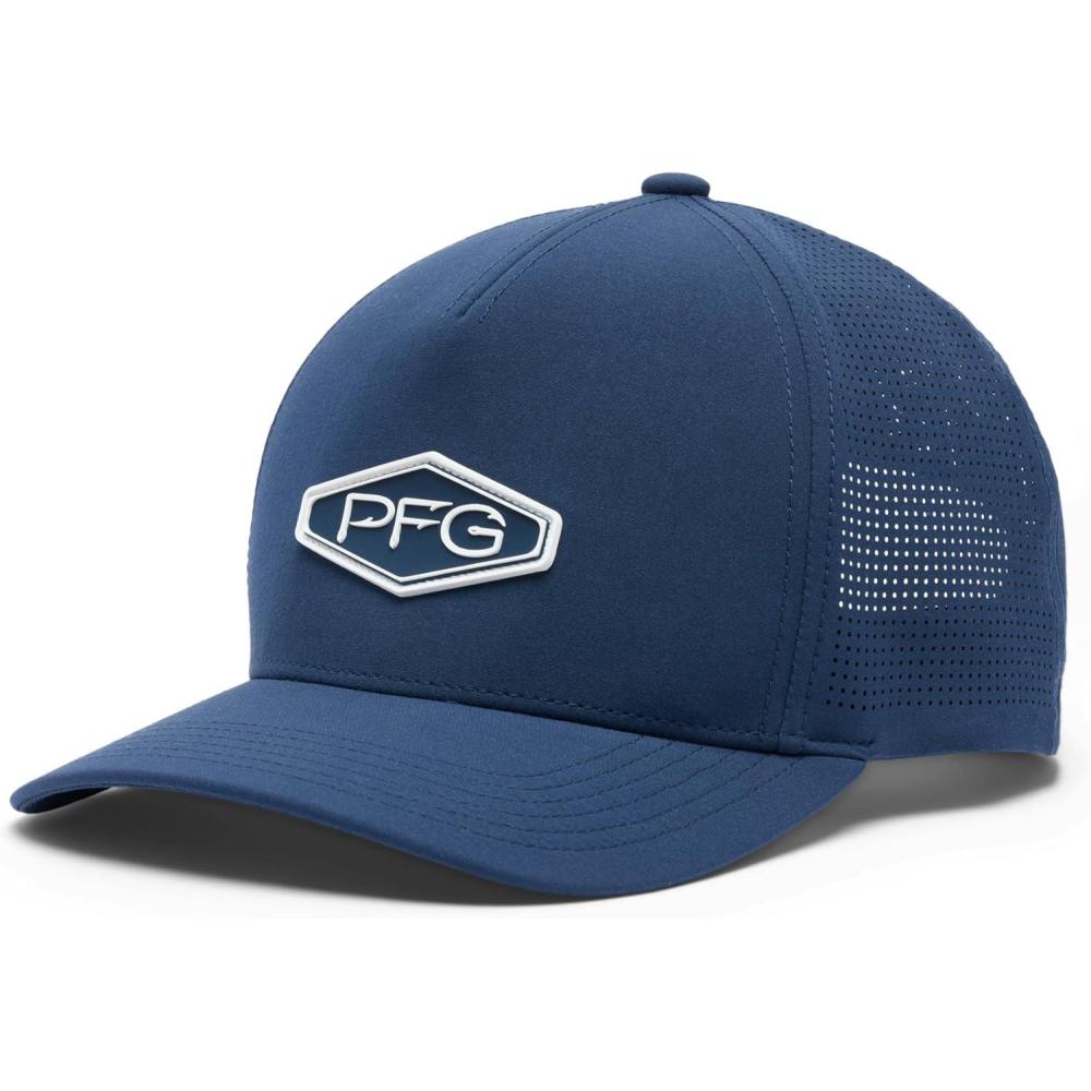 imageColumbia Unisex Adult PFG Elite 3D Stretch Snap BackCollegiate NavyHooks Badge