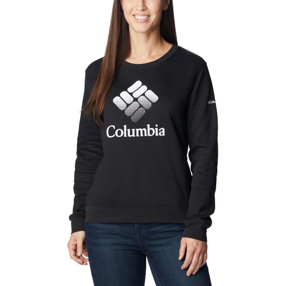 imageColumbia womens Columbia Trek Graphic CrewTrek Graphic CrewBlackWhite Csc Stacked Logo